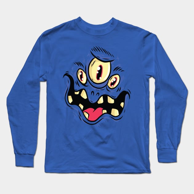 Monster Face Monster - Kids Long Sleeve T-Shirt by rjzinger